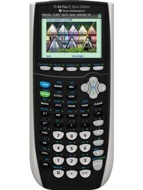 Graphing Calculator TI-84 Plus C Silver Edition - Renewed, Black